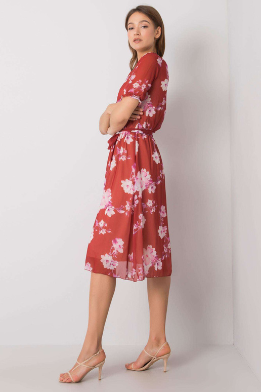 Ķieģeļu kleita ar ziediem Audette