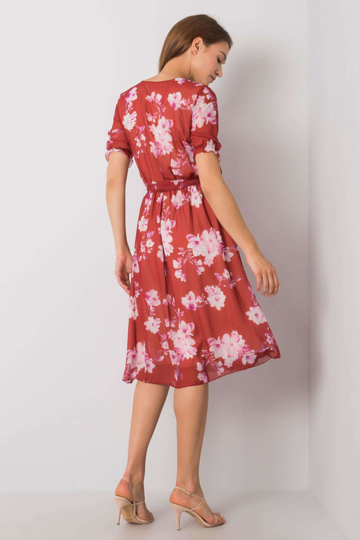 Ķieģeļu kleita ar ziediem Audette