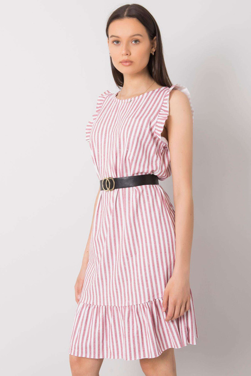 Clarabelle svītraina bordo kleita