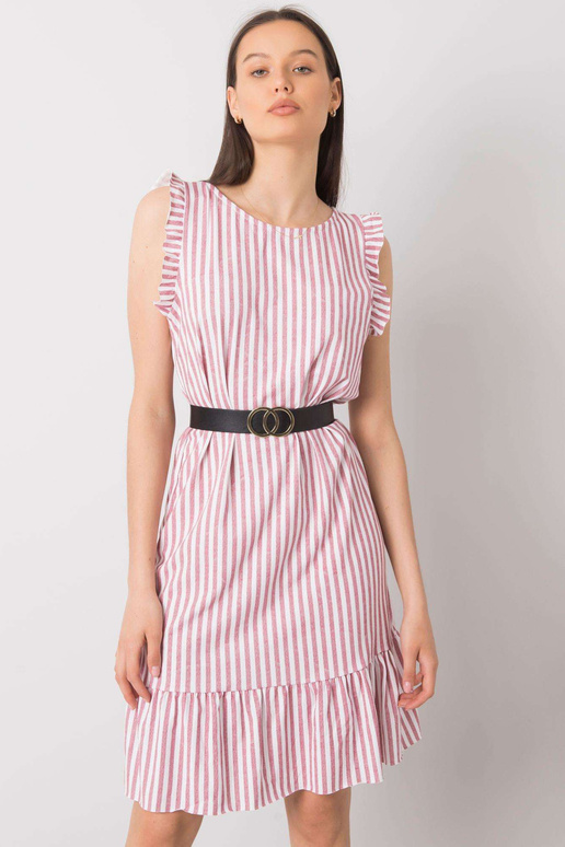 Clarabelle svītraina bordo kleita