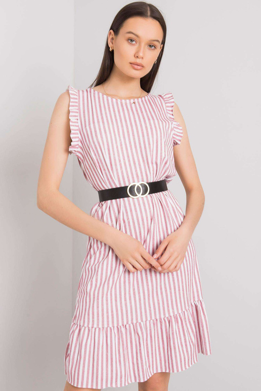 Clarabelle svītraina bordo kleita