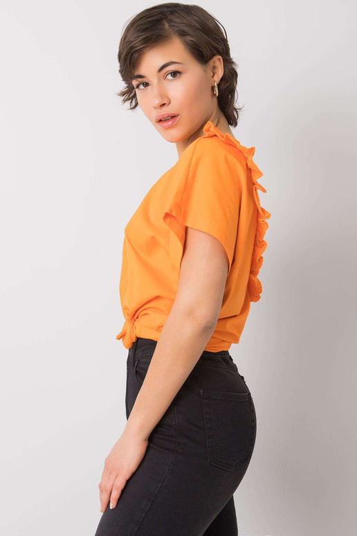 Leanne oranža blūze ar volāniem Leanne oranža blūze ar volāniem