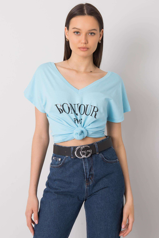 Zils T-krekls ar Hortense apdruku