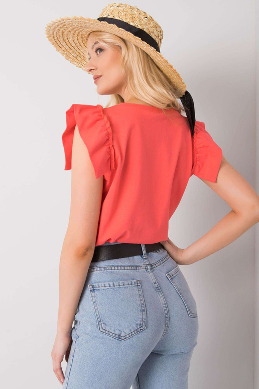 Koraļļu blūze ar Beverly apdruku