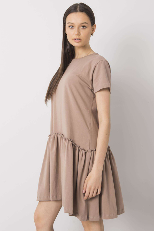 Tumši bēša kleita ar flounces Cammie