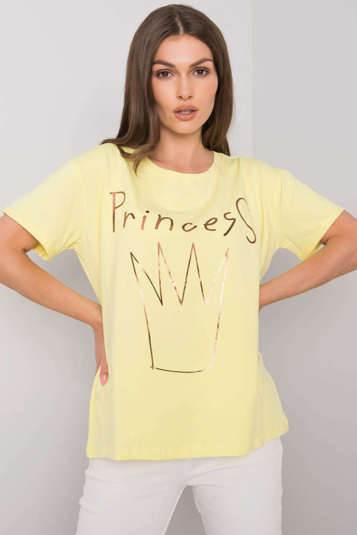 Dzeltens T-krekls ar Aostas apdruku Dzeltens T-krekls ar Aostas apdruku