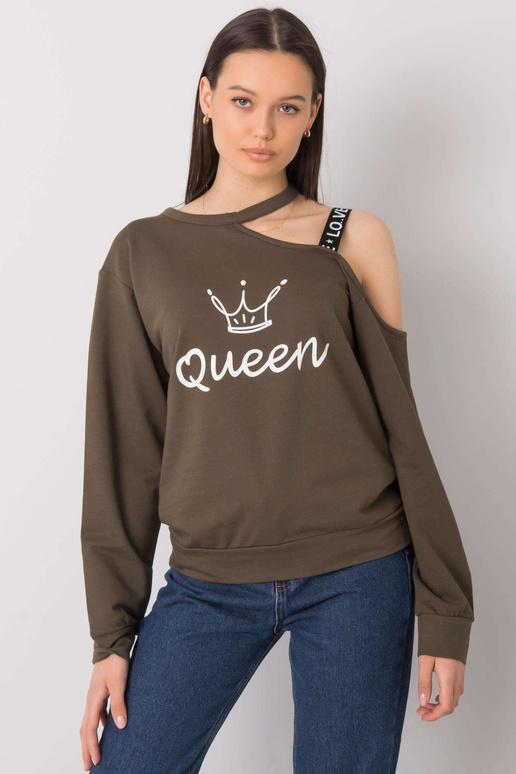 Haki krāsas blūze ar Glenda apdruku