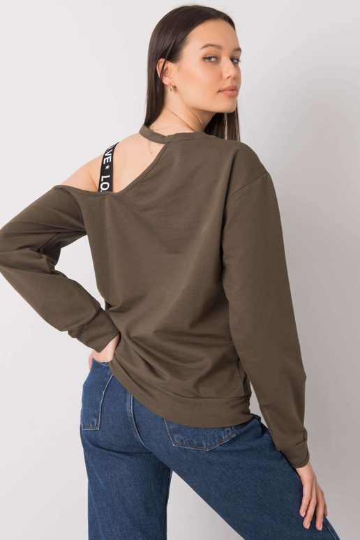 Haki krāsas blūze ar Glenda apdruku