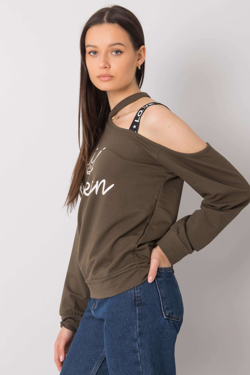 Haki krāsas blūze ar Glenda apdruku