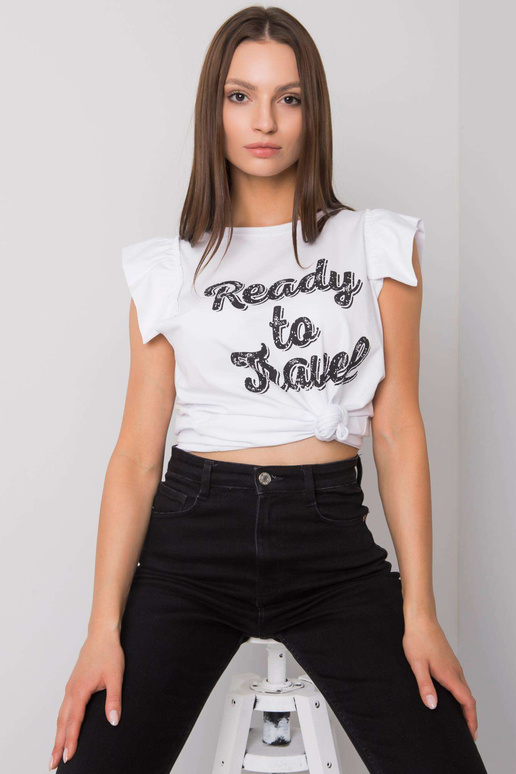 Balta blūze ar Beverly apdruku