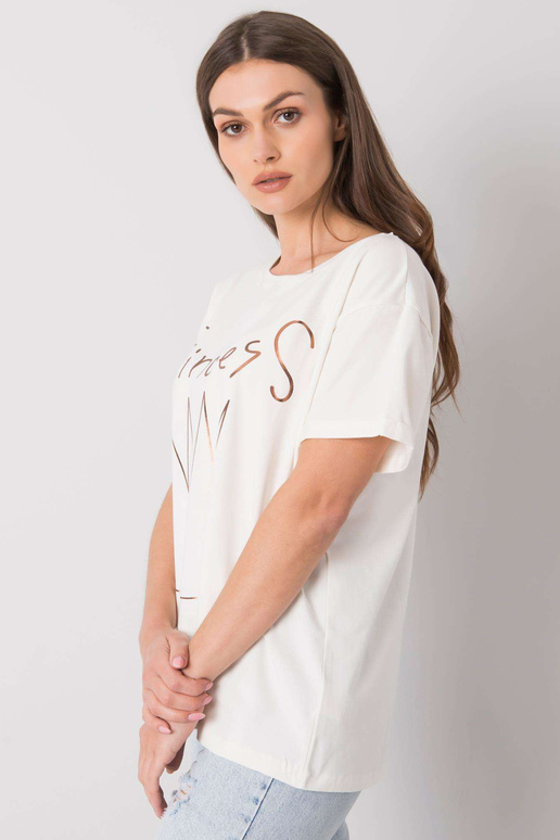 Ecru t-krekls ar apdruku Aosta Ecru t-krekls ar apdruku Aosta