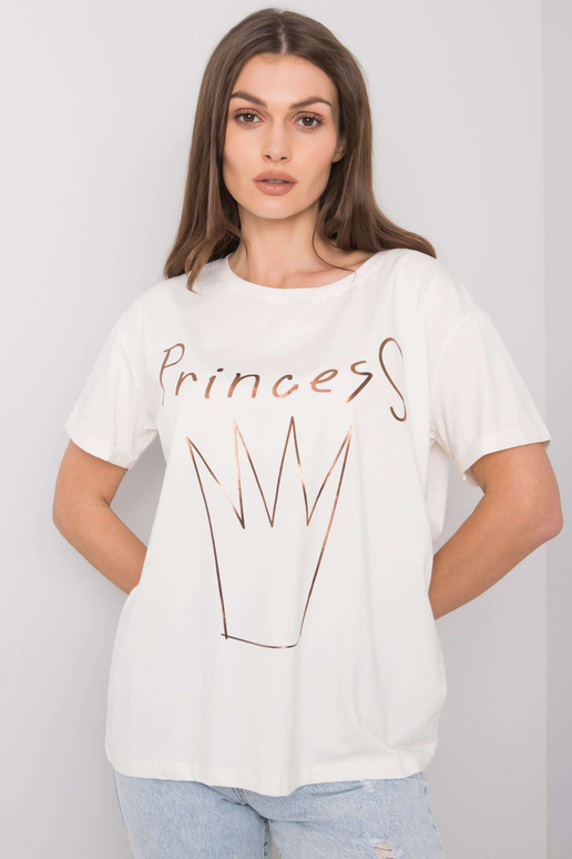 Ecru t-krekls ar apdruku Aosta Ecru t-krekls ar apdruku Aosta