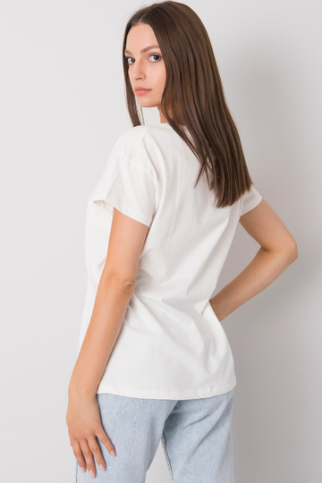 Ecru t-krekls ar apdruku Silva