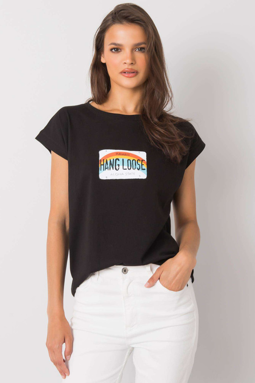 Melns T-krekls ar Aloha apdruku Melns T-krekls ar Aloha apdruku