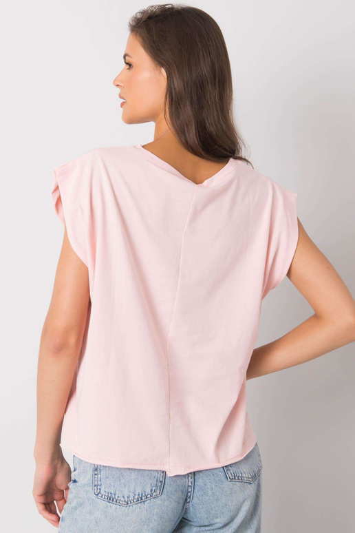 Bāli rozā T-krekls ar Malibu apdruku Bāli rozā T-krekls ar Malibu apdruku