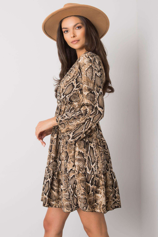 Bēša un melna kleita ar Milani apdruku