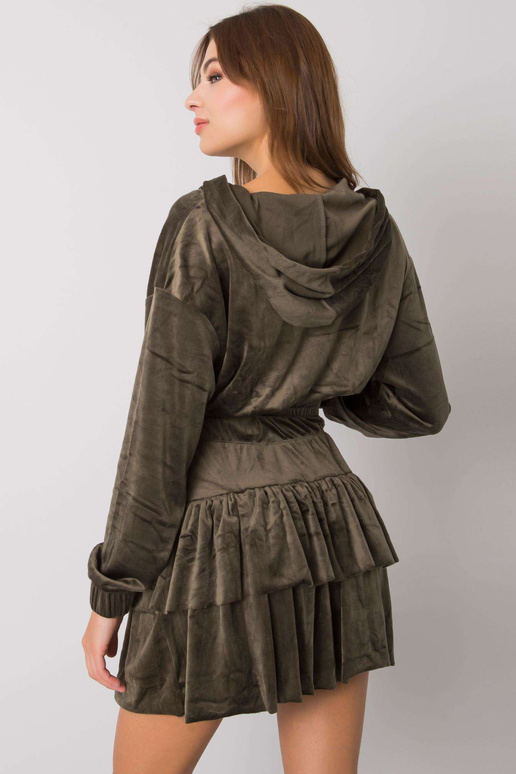 Haki velūra komplekts ar svārkiem Letta