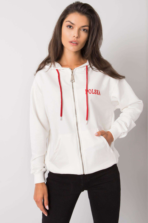 Ecru rāvējslēdzēja sporta krekls Ilaria