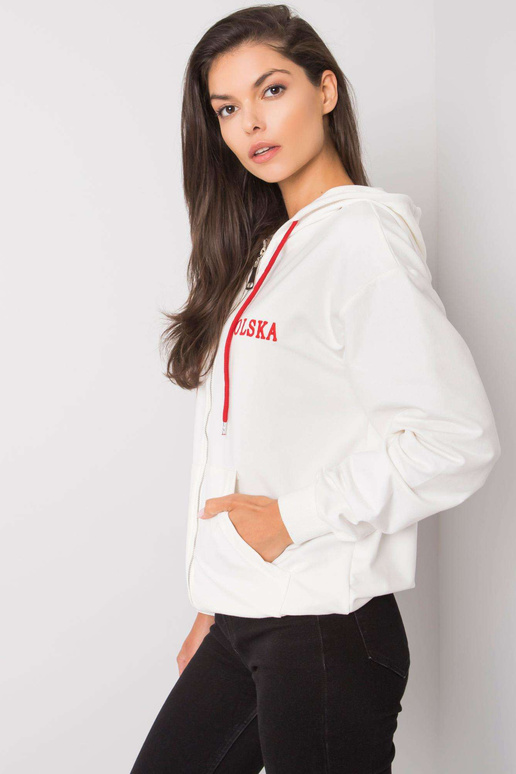 Ecru rāvējslēdzēja sporta krekls Ilaria