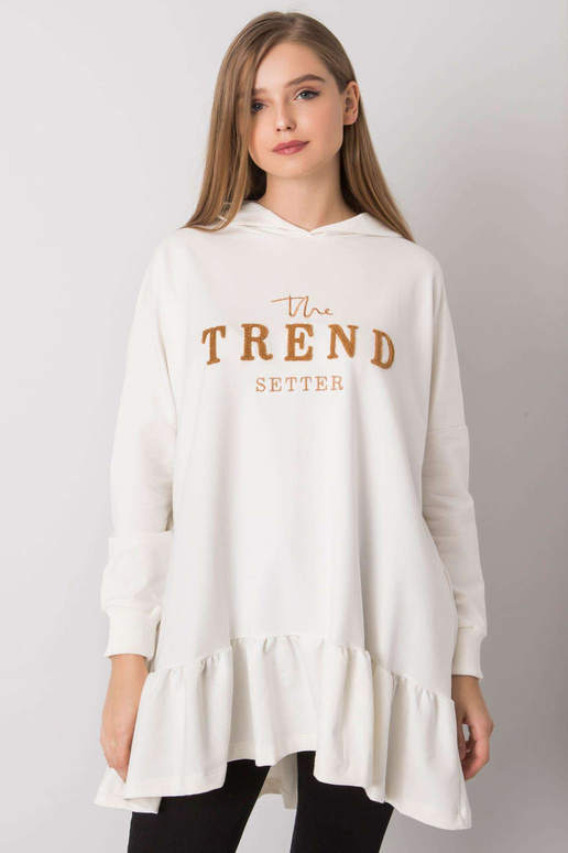Ecru tunika oversize ar kapuci Vanessa