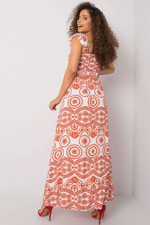 Tayla balta un oranža Maxi kleita