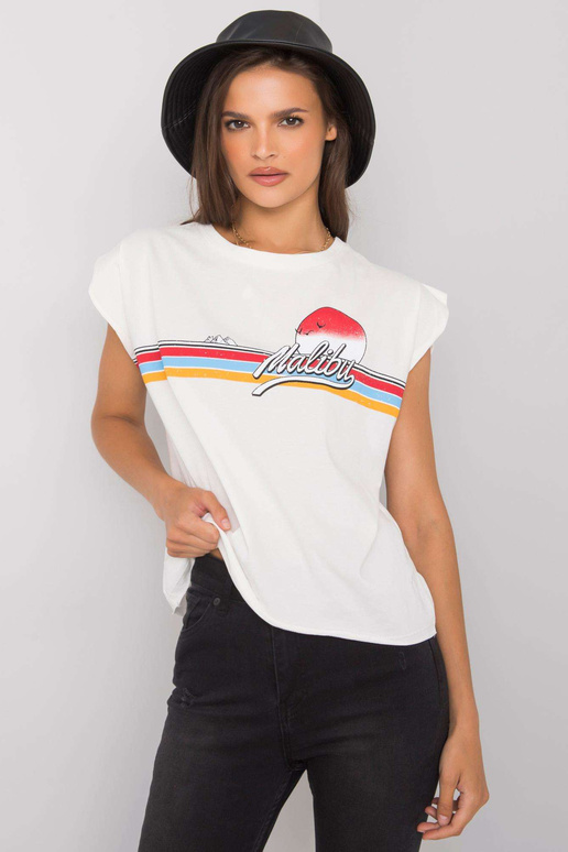 Ecru t-krekls ar Malibu apdruku