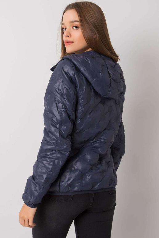 Tumši zila sieviešu jaka ar kapuci...