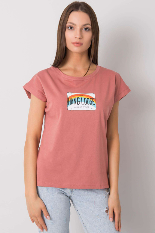 Netīri rozā t-krekls ar Aloha apdruku