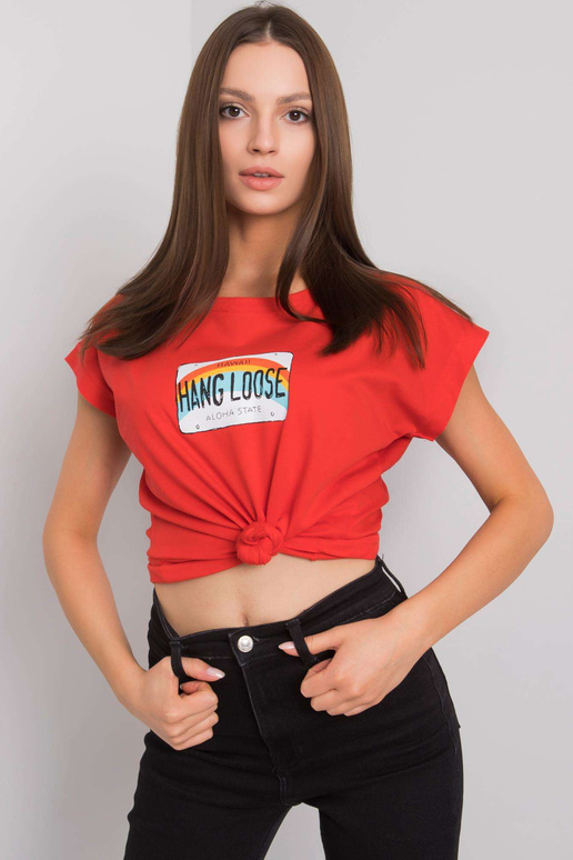 Sarkans T-krekls ar Aloha apdruku