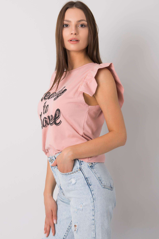 Gaiši rozā blūze ar Beverly apdruku