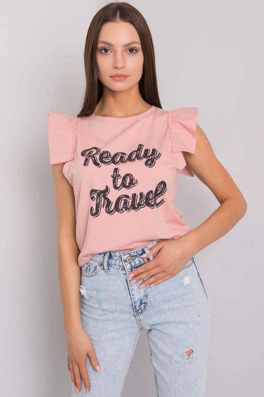 Gaiši rozā blūze ar Beverly apdruku