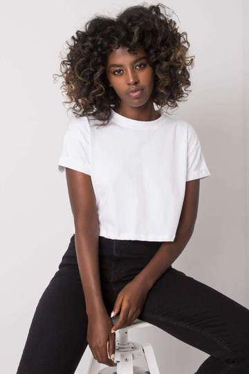 Balts īss T-krekls Braelyn