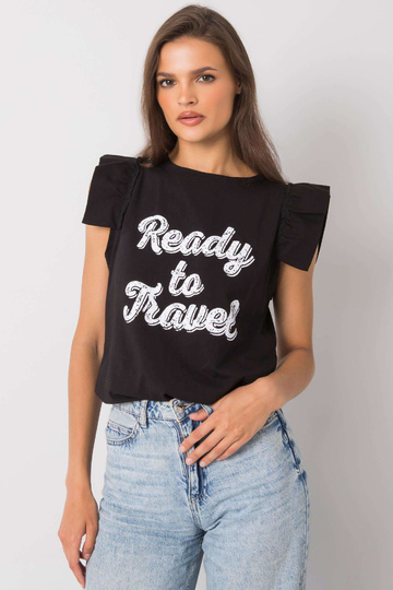 Melna Beverly Print Blūze