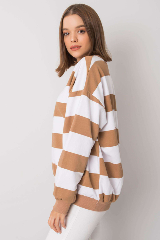 Yemima balts kamieļu svītrains džemperis Yemima balts kamieļu svītrains džemperis