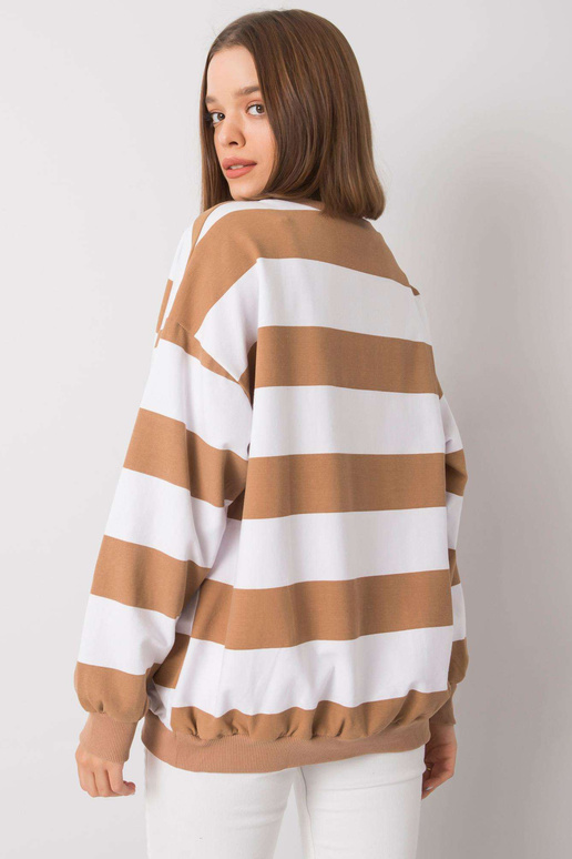 Yemima balts kamieļu svītrains džemperis Yemima balts kamieļu svītrains džemperis