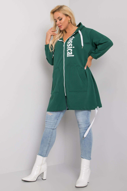 Tumši zaļa liela izmēra kapuce Stacy