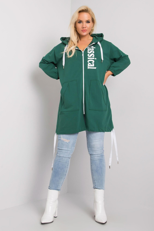 Tumši zaļa liela izmēra kapuce Stacy