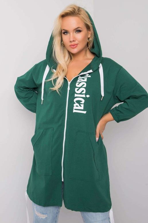 Tumši zaļa liela izmēra kapuce Stacy