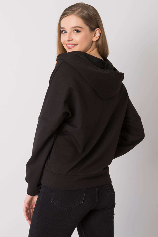 Diane melna rāvējslēdzēja kapuce