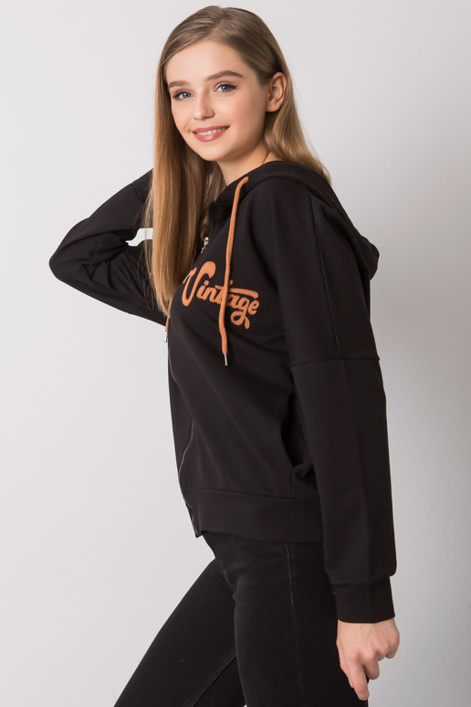 Diane melna rāvējslēdzēja kapuce