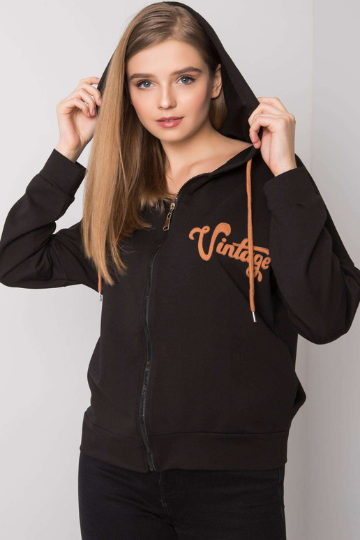 Diane melna rāvējslēdzēja kapuce