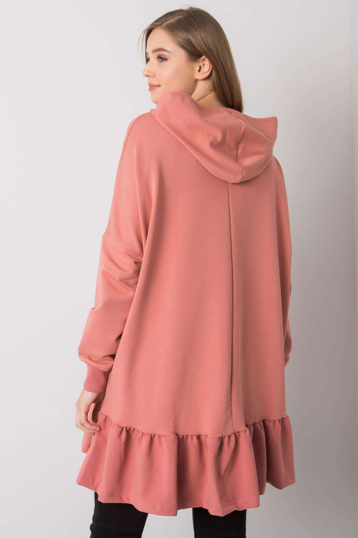 Netīri rozā oversize tunika ar kapuci...