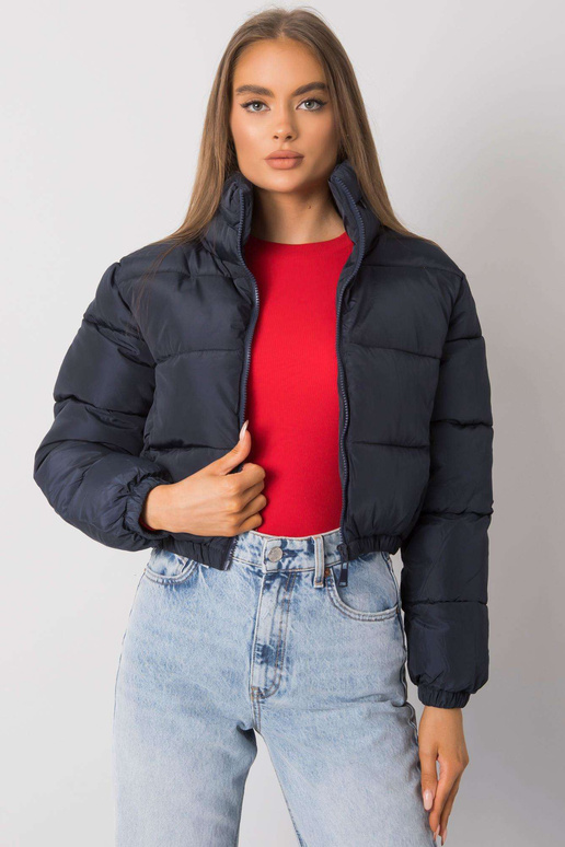 Tumši zila stepēta jaka Iseline