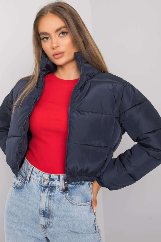 Tumši zila stepēta jaka Iseline