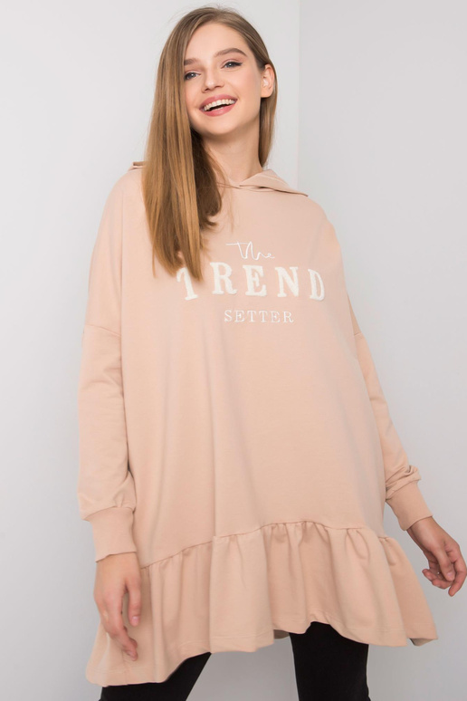 Bēša oversize tunika ar kapuci Vanessa
