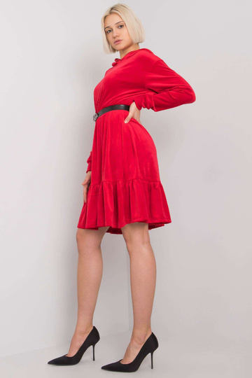 Sarkana velūra kleita ar...