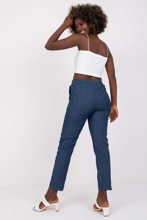 Tumši zilas bikses ar elastīgu...