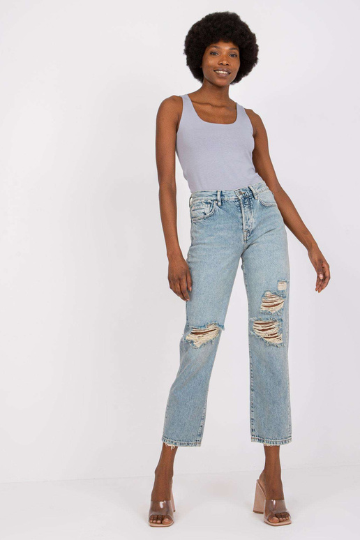 Gaiši zili taisni džinsi sievietēm...