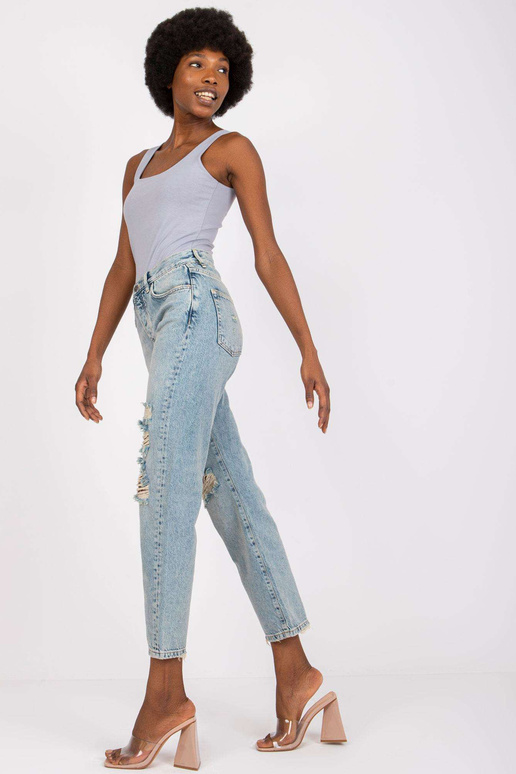 Gaiši zili taisni džinsi sievietēm...