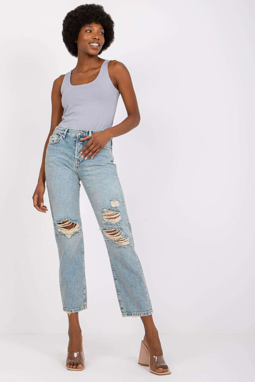 Gaiši zili taisni džinsi sievietēm...